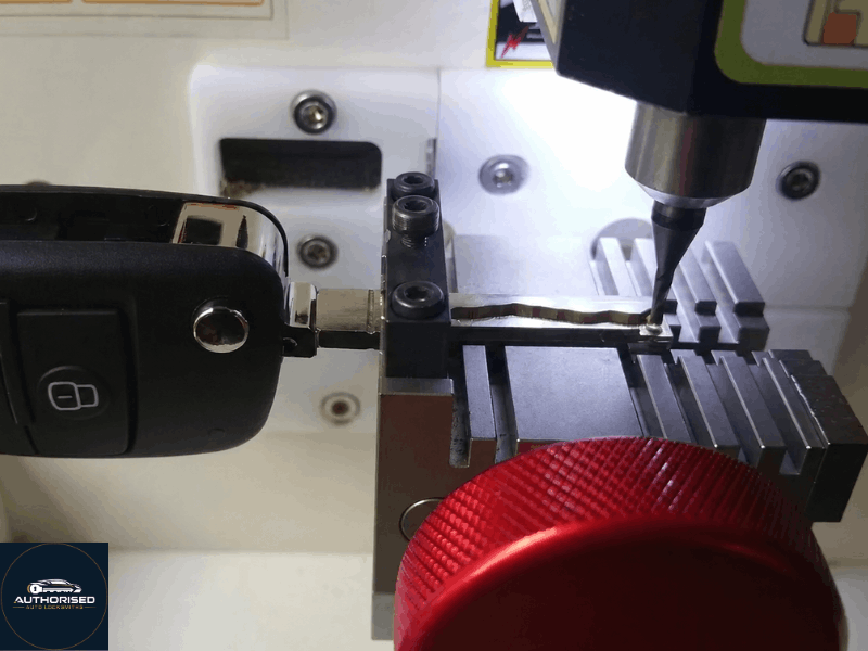 car key duplication Essex — auto locksmith cutting replacement car keys at a vehicle
