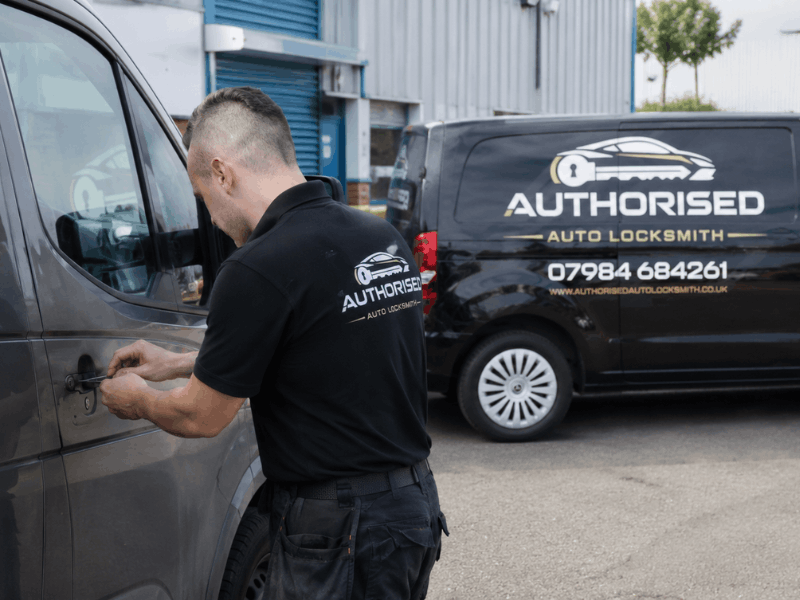van lockout Essex — auto locksmith opening a locked commercial van on site