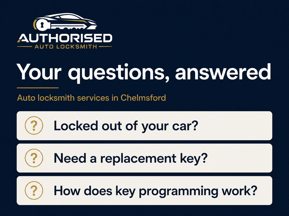 Authorised Auto Locksmith answering questions about auto locksmith services in Chelmsford