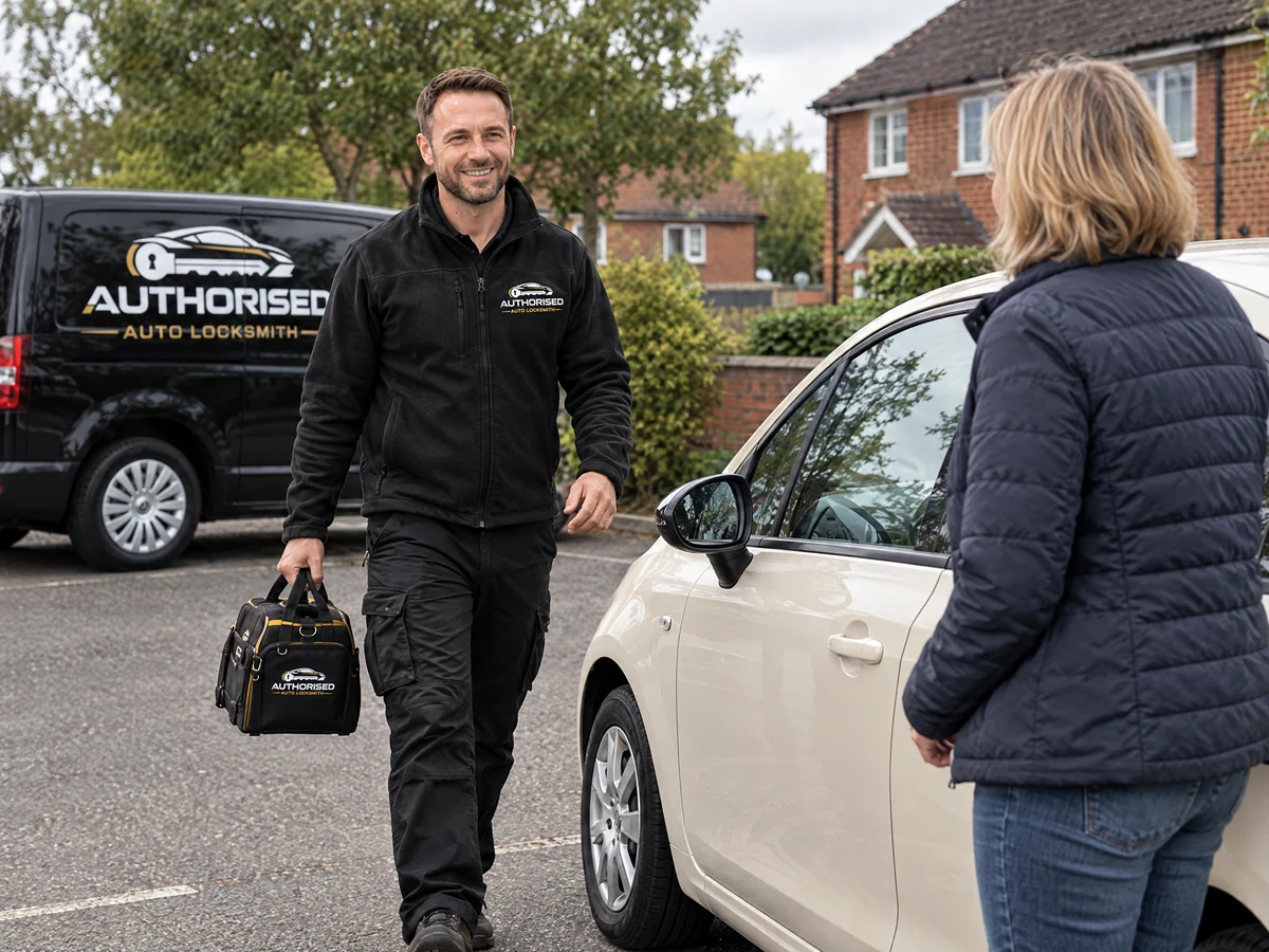 Auto locksmith attending a car lockout in Braintree, Essex