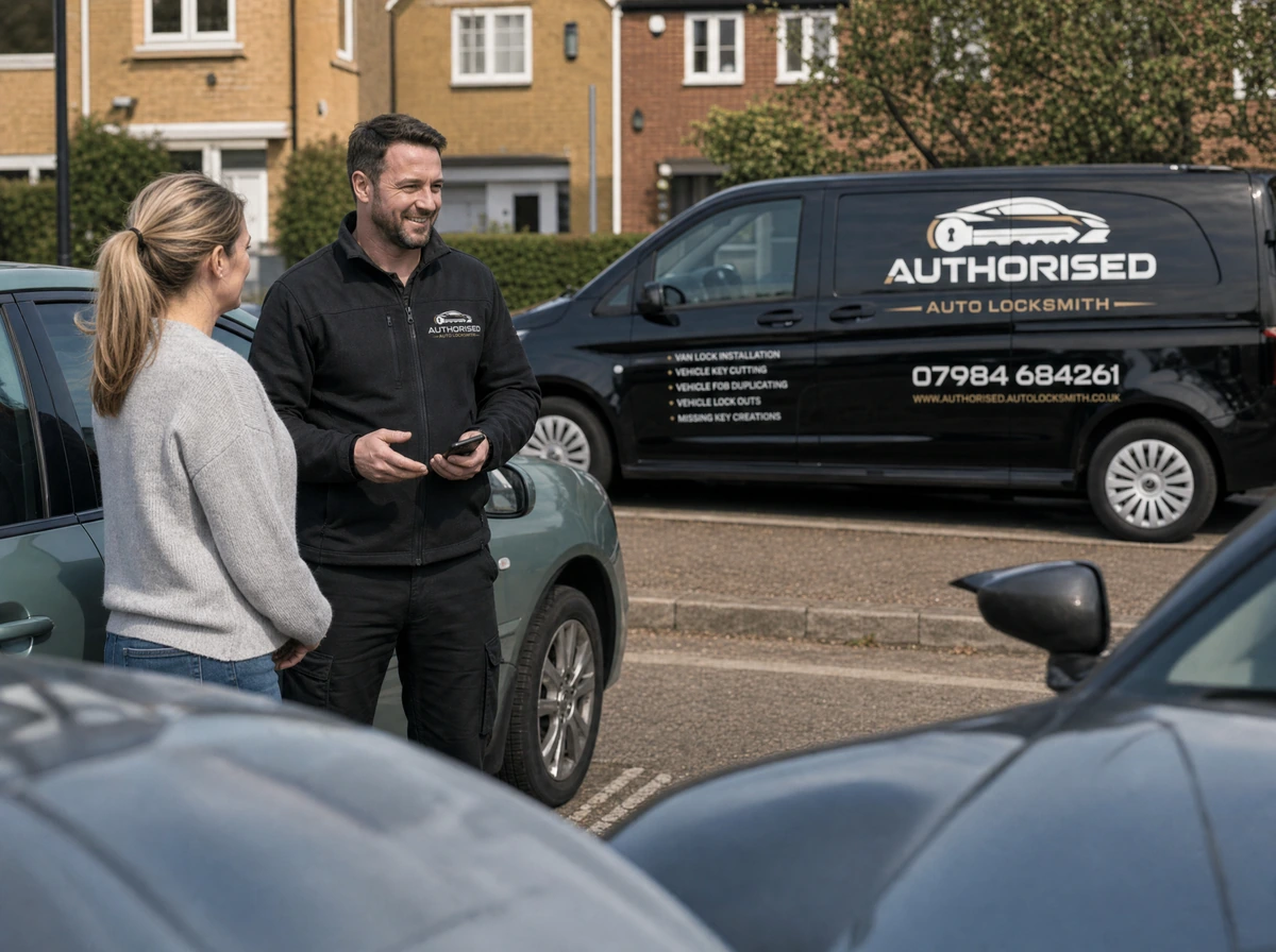 Auto locksmith attending a car lockout in Harlow, Essex