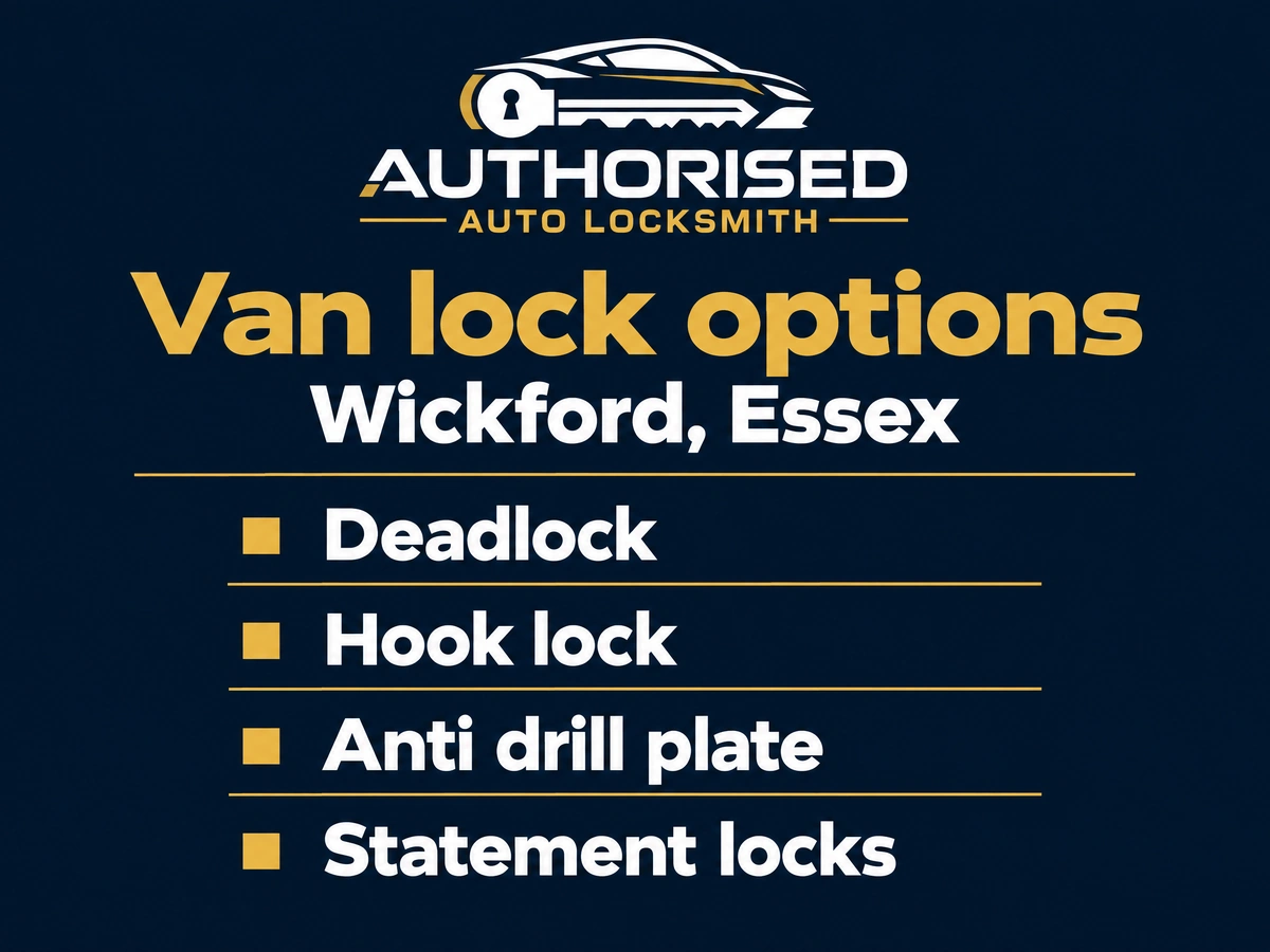 Auto locksmith fitting a van deadlock in Wickford Essex