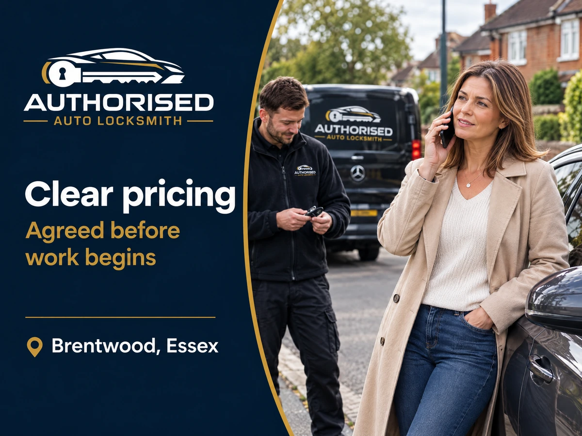 Driver receiving a fixed price quote from an auto locksmith over the phone