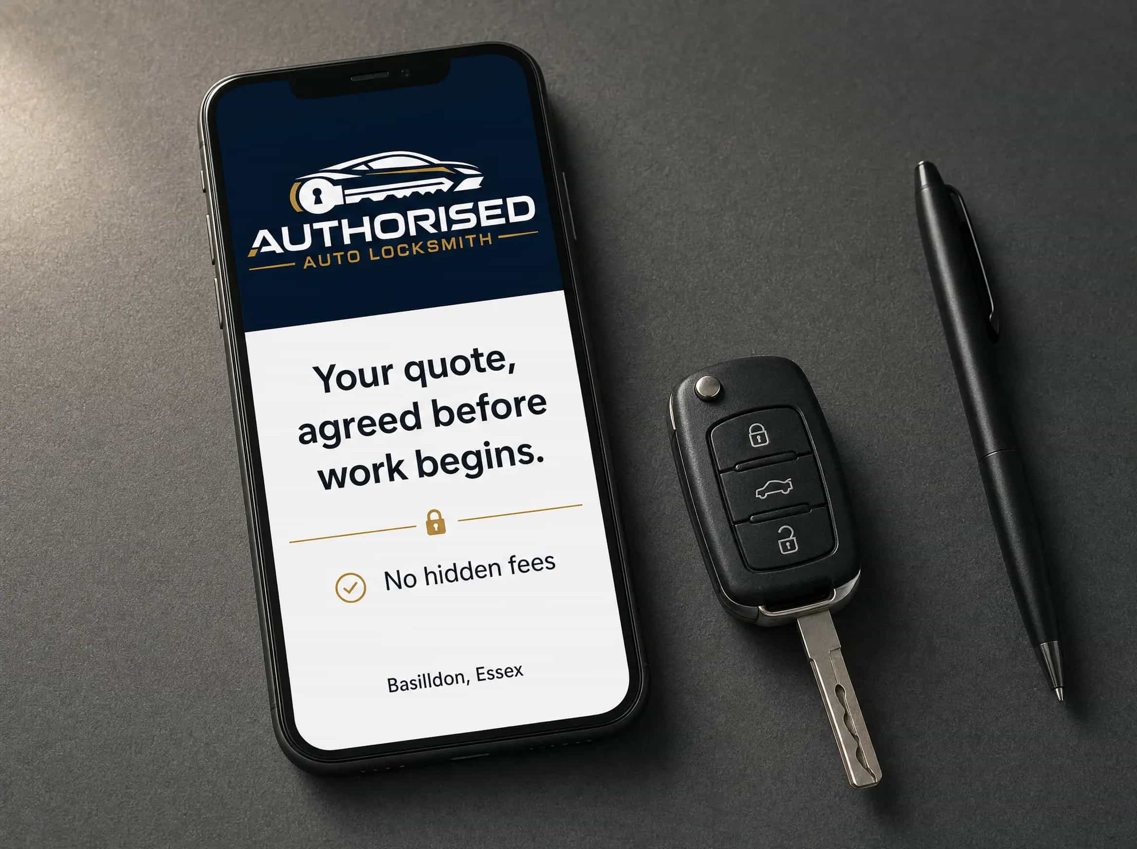 Honest pricing from Authorised Auto Locksmith in Basildon
