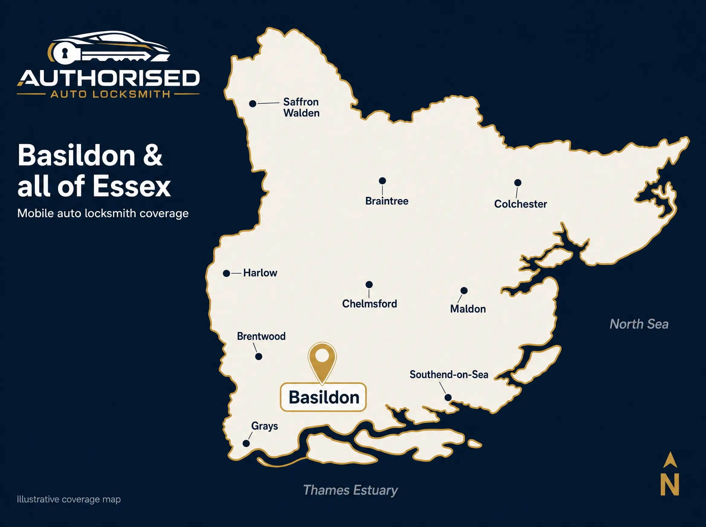 Mobile auto locksmith service covering all of Basildon and Essex