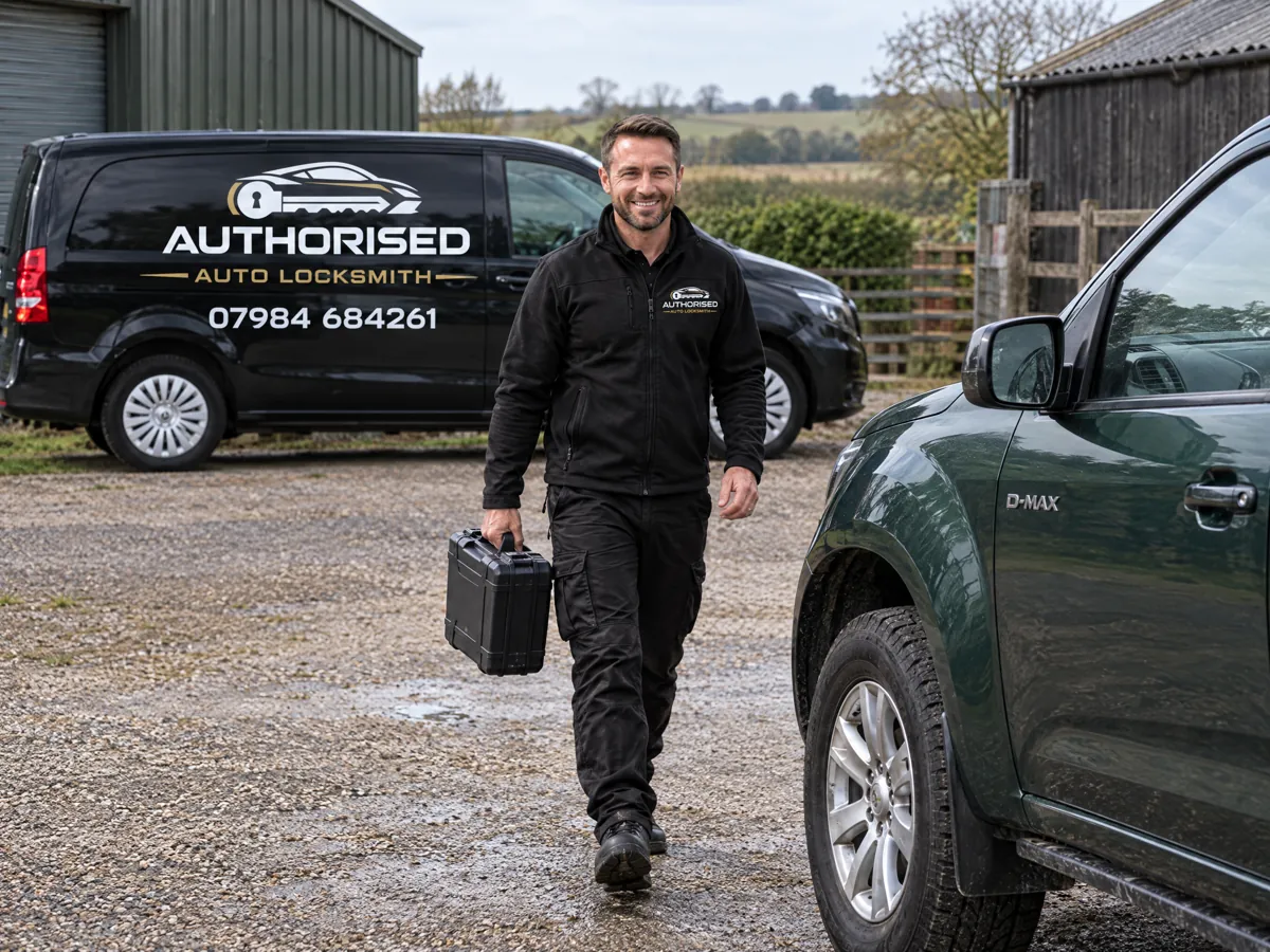 Authorised Auto Locksmith technician arriving for an Isuzu job