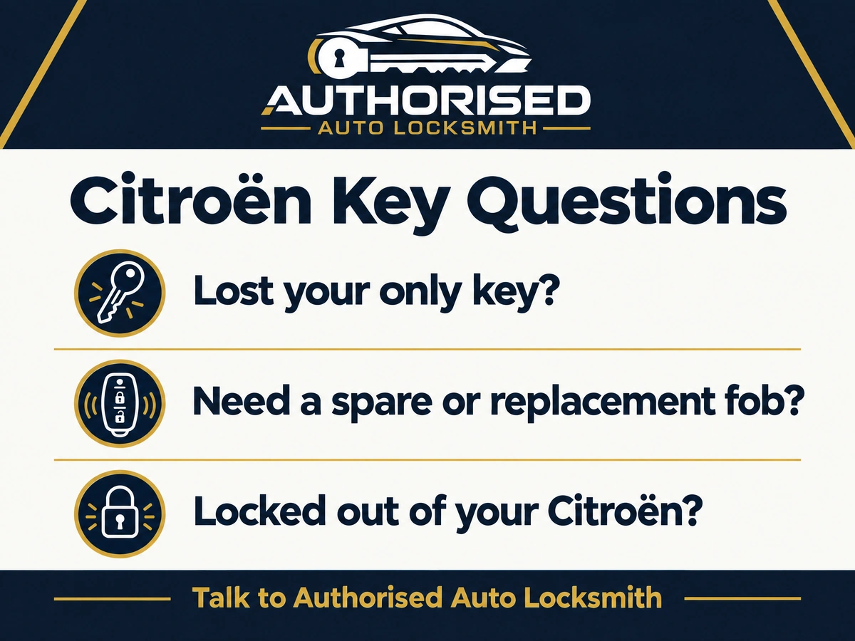 Auto locksmith answering questions from a Citroën driver