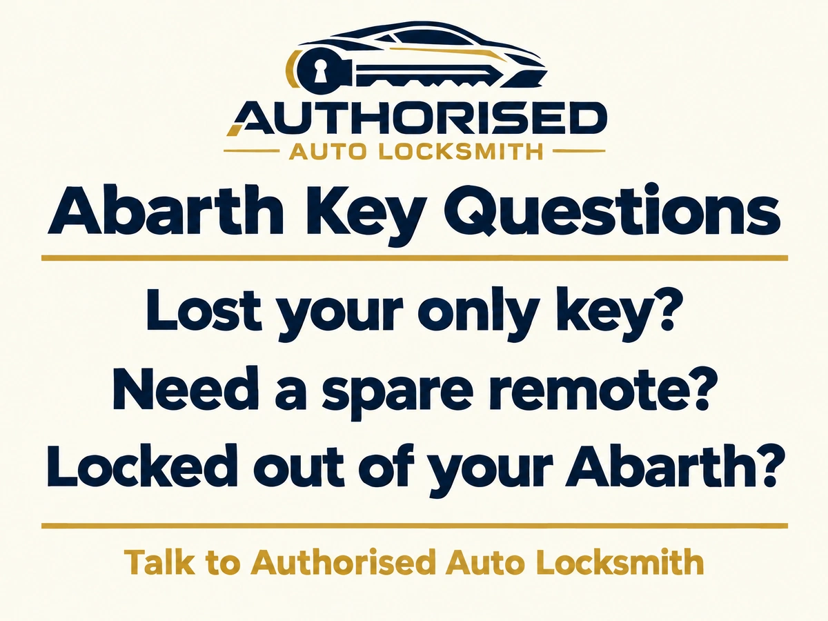 Auto locksmith answering questions from an Abarth driver