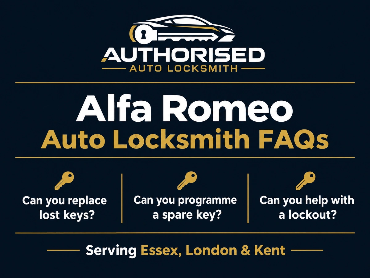 Auto locksmith answering questions from an Alfa Romeo driver