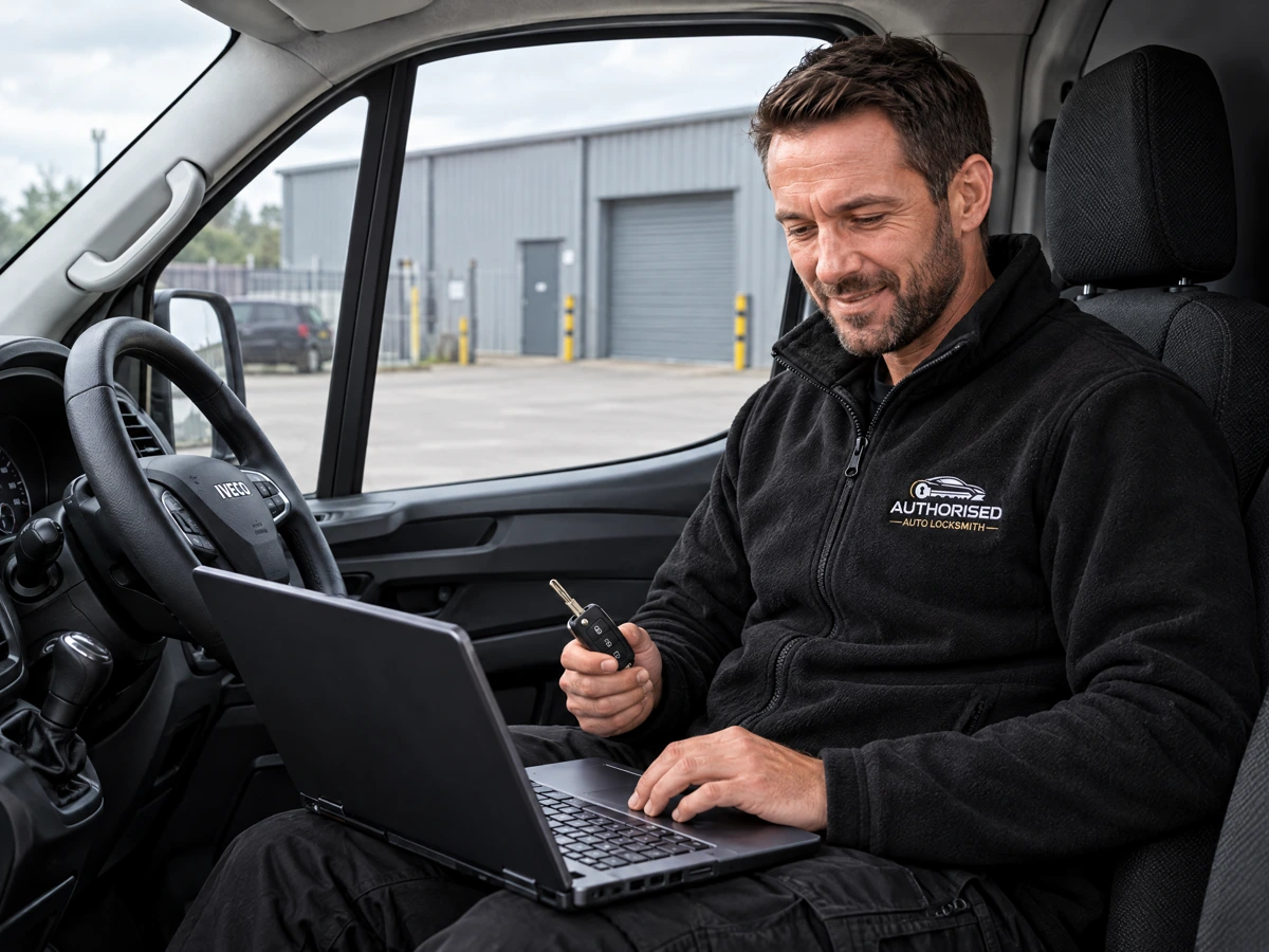 Auto locksmith programming a new Iveco key after all keys were lost