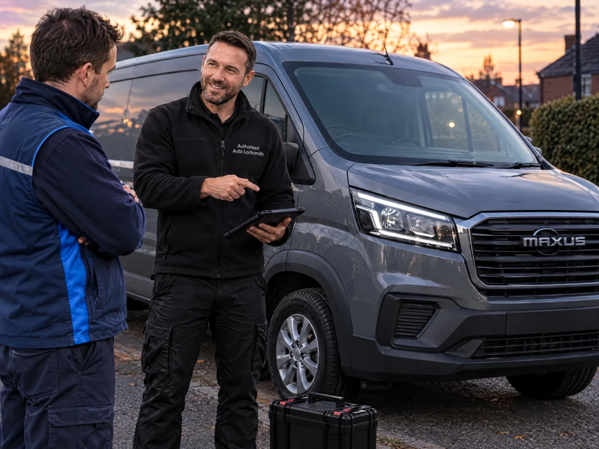 Auto locksmith unlocking a Maxus without damage
