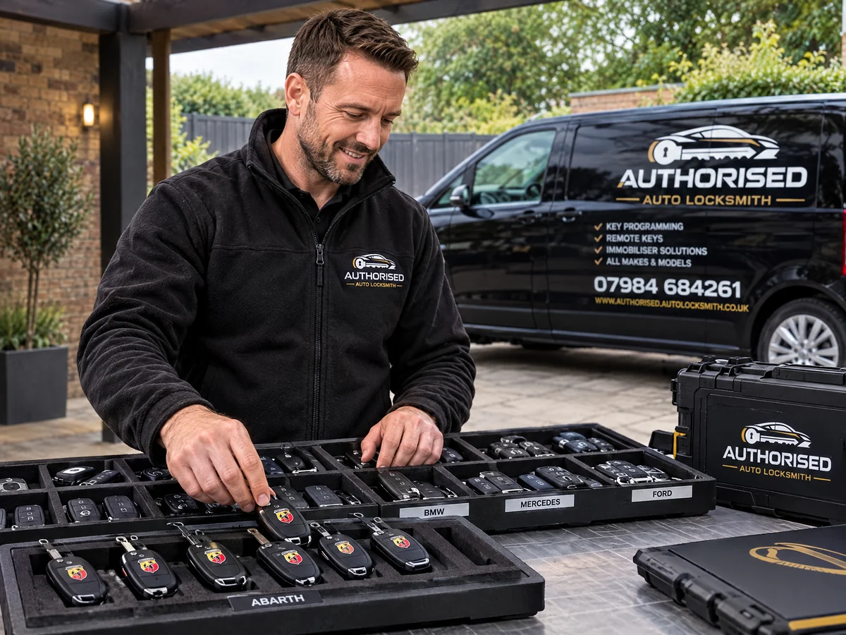Auto locksmith with keys for Abarth and other makes