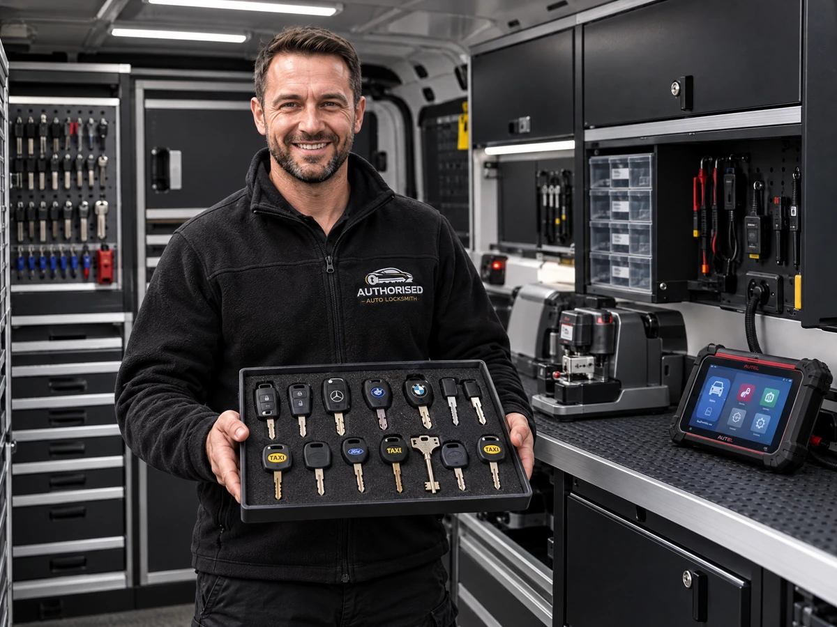 Auto locksmith with keys for LTI Taxi and other makes in Essex
