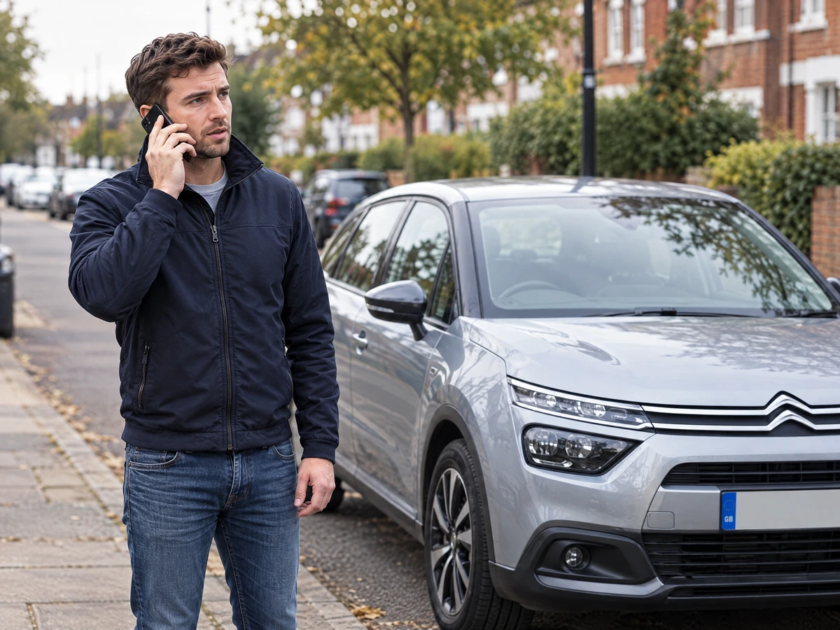 Citroën driver calling Authorised Auto Locksmith for help