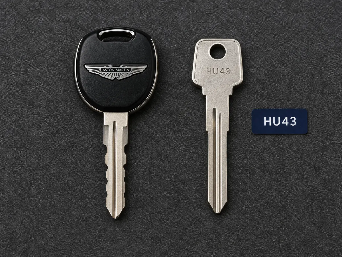 Classic Aston Martin key and HU43 key blank