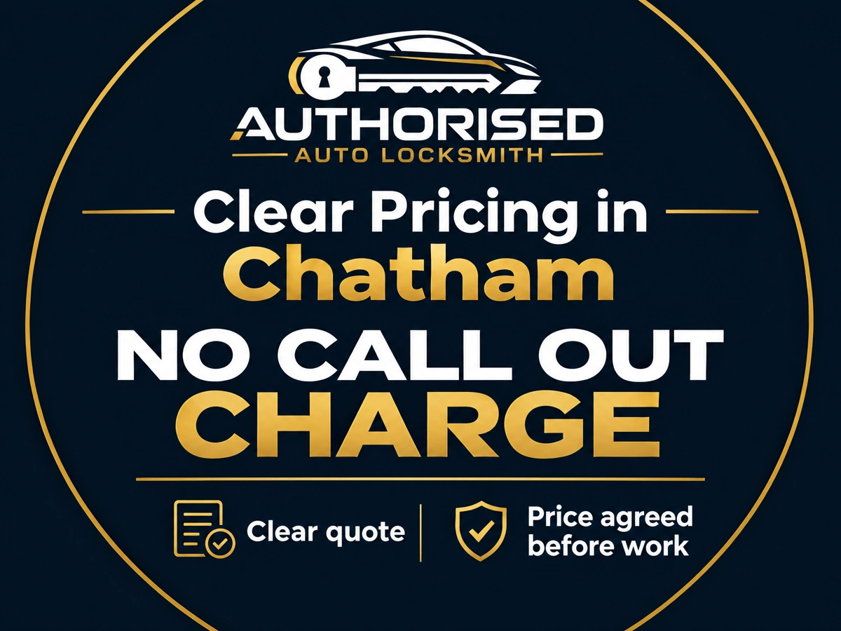Clear auto locksmith pricing in Chatham with no call out charge
