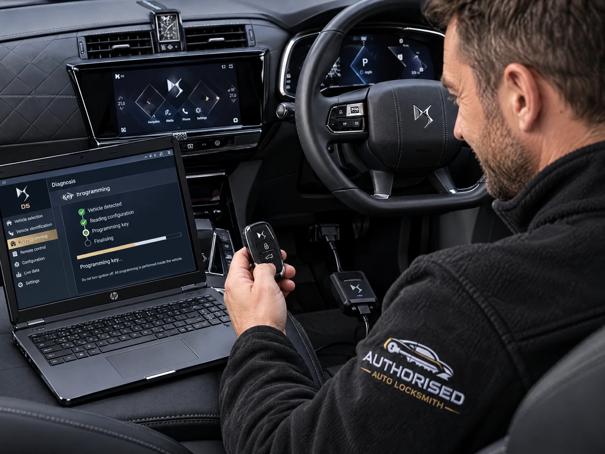 DS smart key being programmed on site