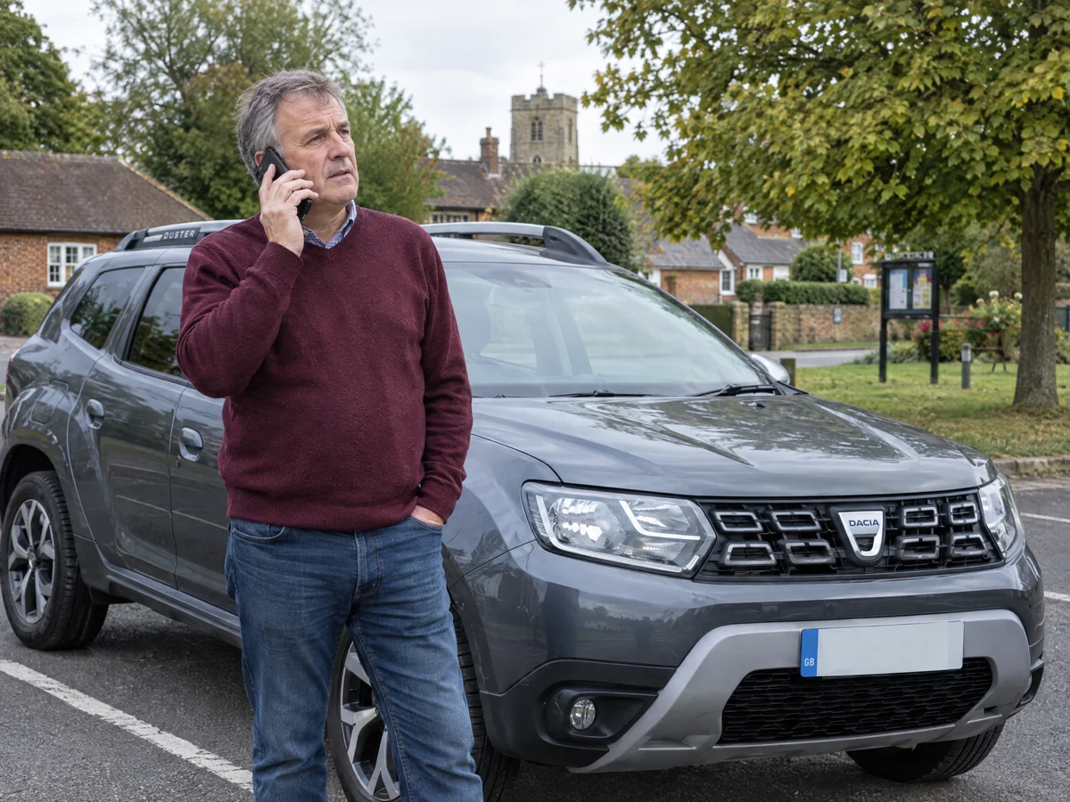Dacia driver calling Authorised Auto Locksmith for help