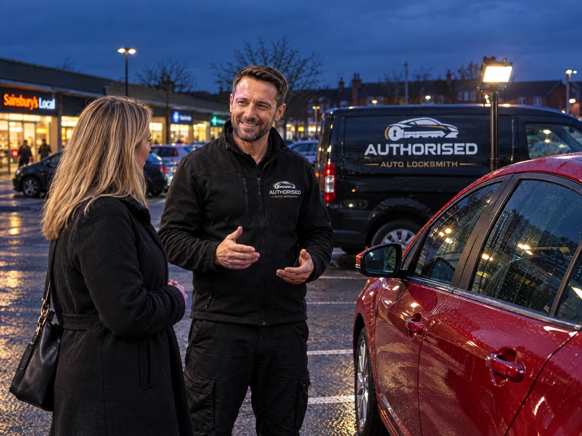 Emergency auto locksmith attending a vehicle in Gillingham