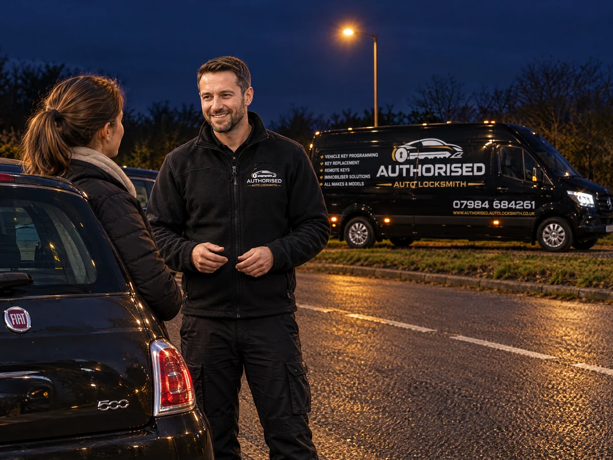 Emergency lockout service for a Fiat in Essex