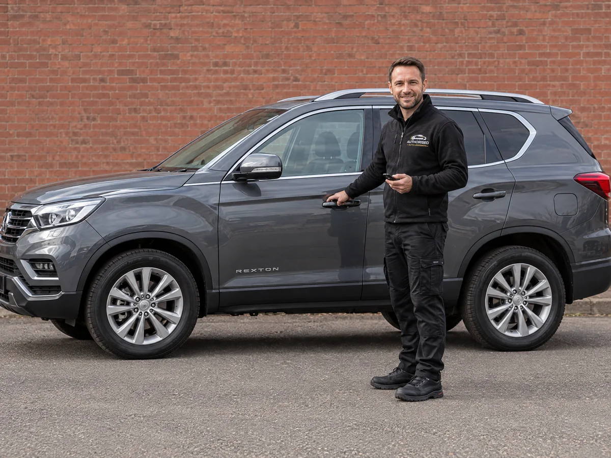 Essex locksmith testing the locks on a SsangYong