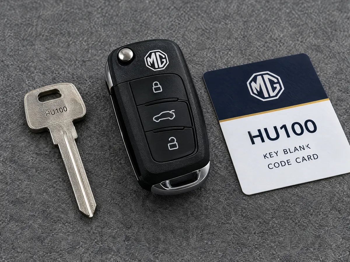 HU100 key blank and modern MG flip key
