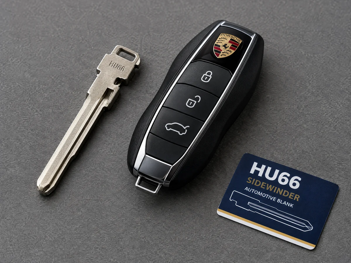 HU66 key blank and Porsche remote key