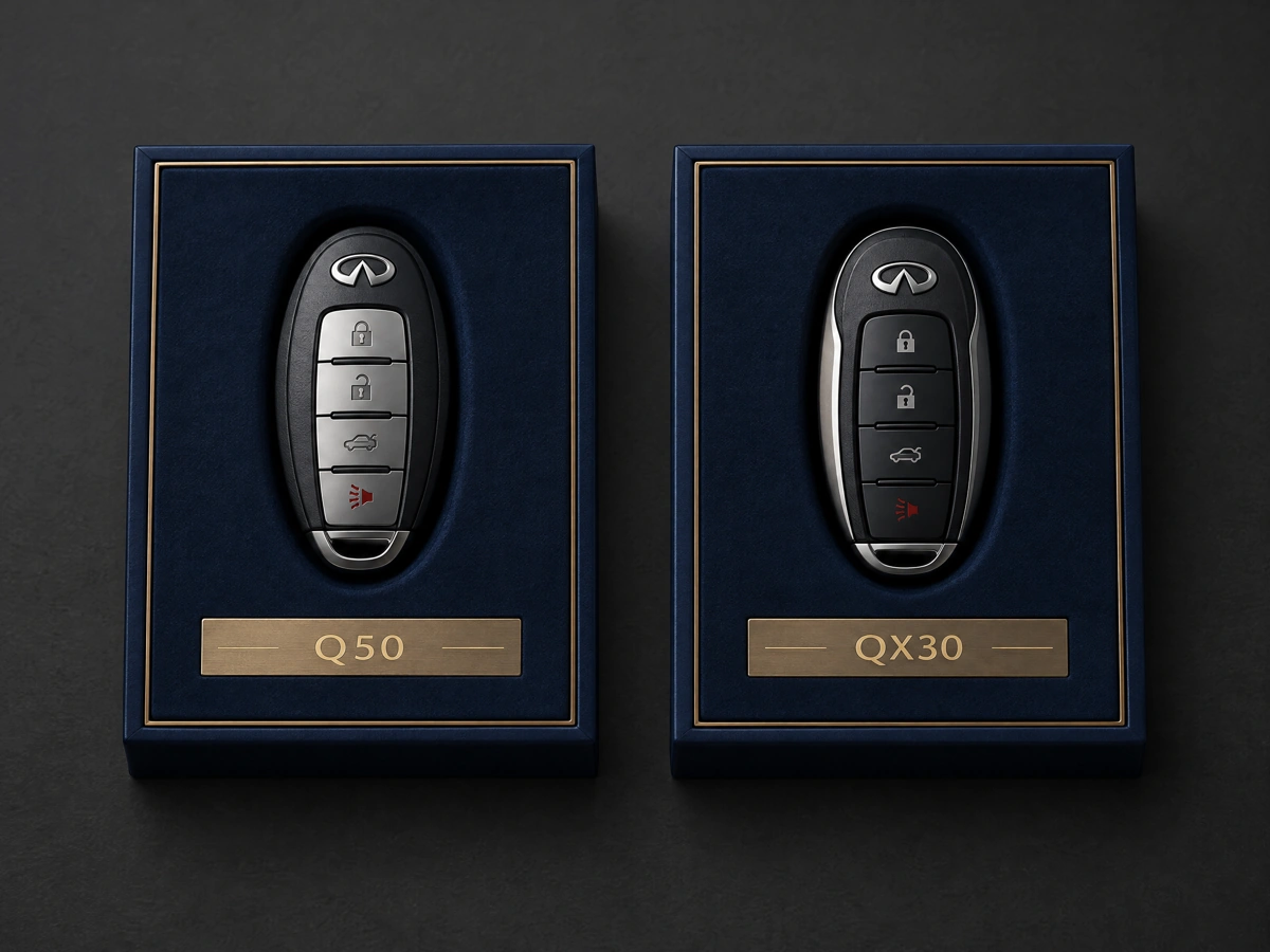 Infiniti Q50 and QX30 keys ready for handover