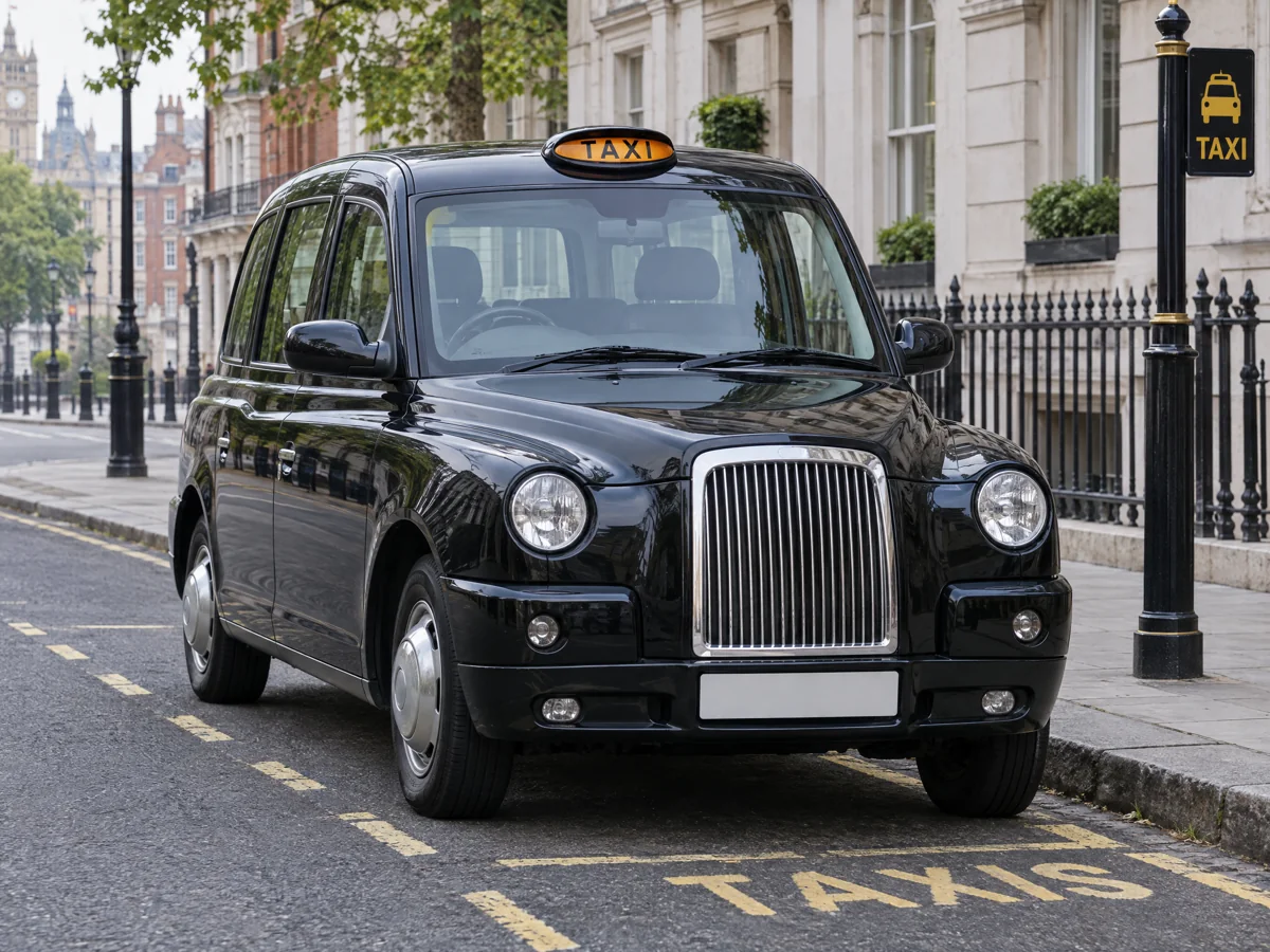 LTI TX4 taxi at a rank awaiting a spare key