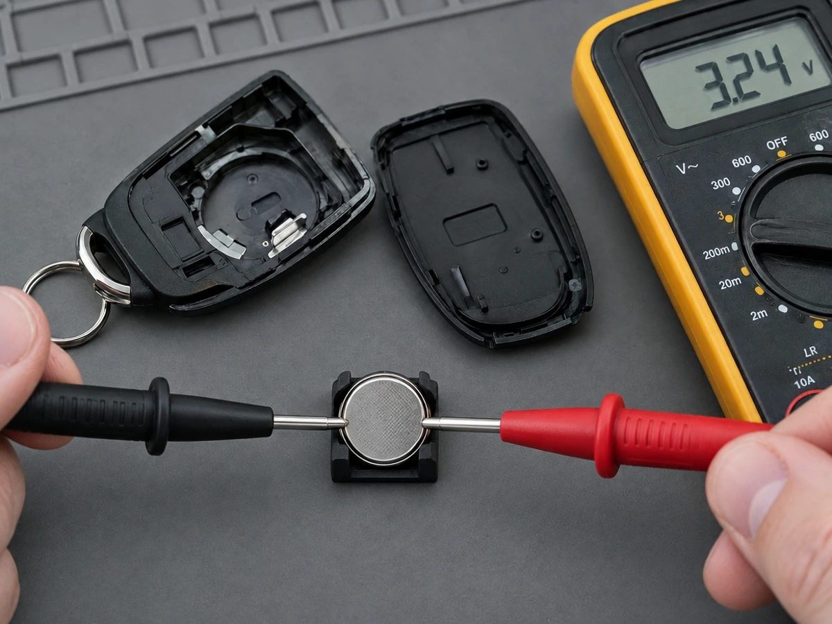 Lamborghini key battery being tested