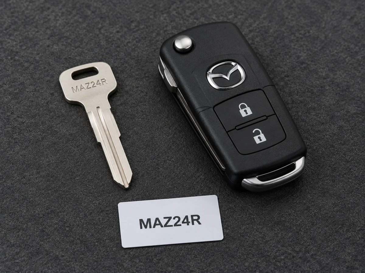 MAZ24R key blank and Mazda flip key