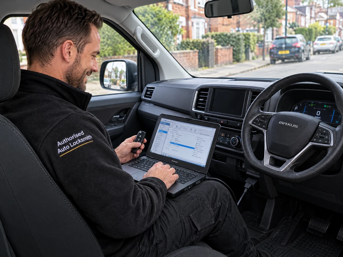 Maxus eDeliver 3 key being programmed on site