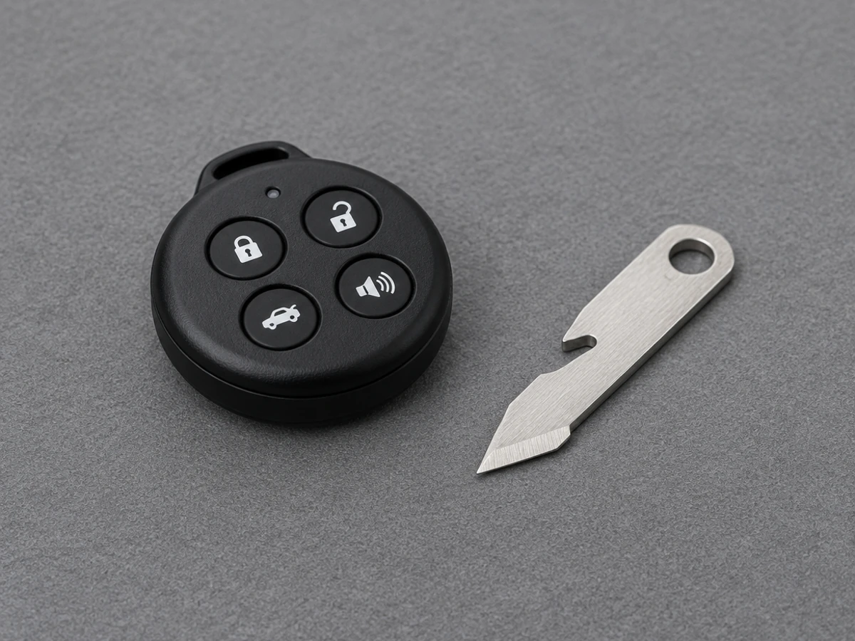 Mini remote key and emergency blade