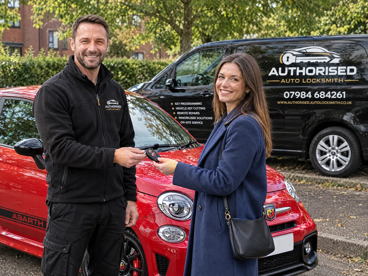 New Abarth key and remote handed over after a lost key job