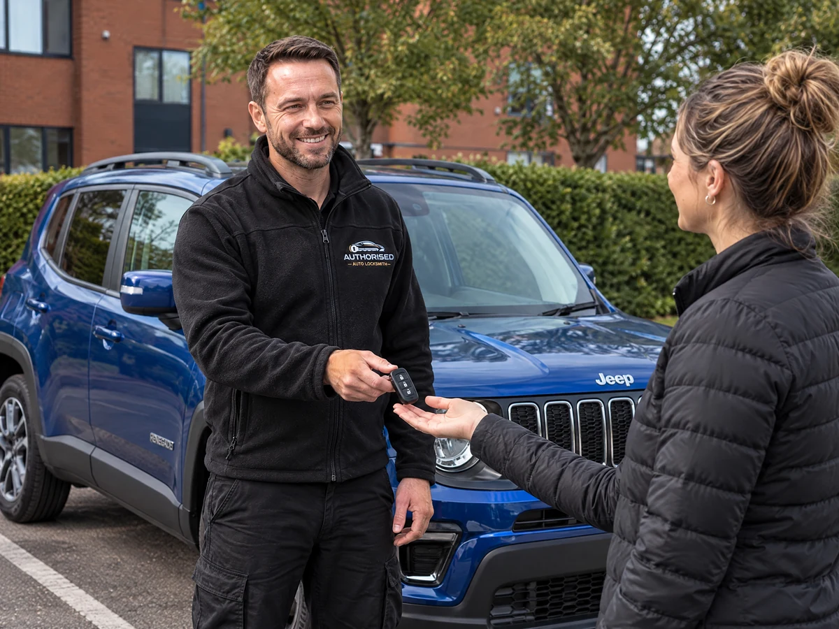 New Jeep key and remote handed over after a lost key job