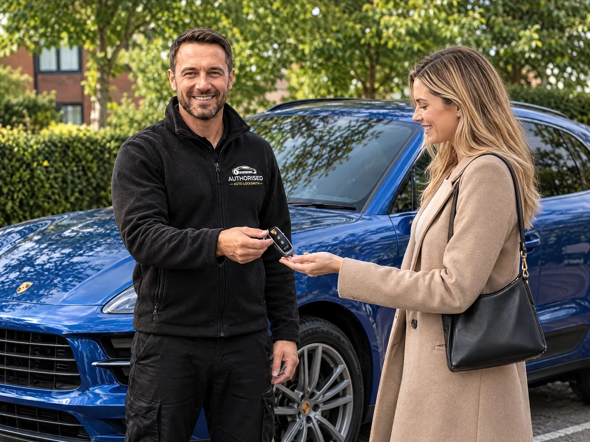 New Porsche key and remote handed over after a lost key job