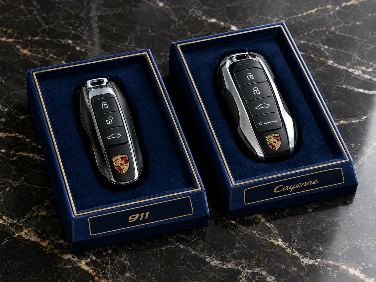 Porsche 911 and Cayenne keys ready for handover