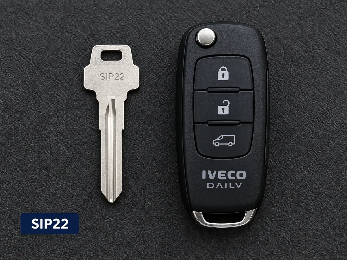 SIP22 key blank and Iveco Daily flip key