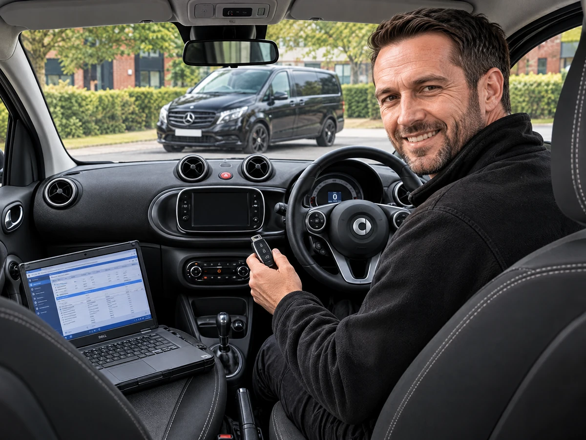 Smart ForFour key being programmed on site