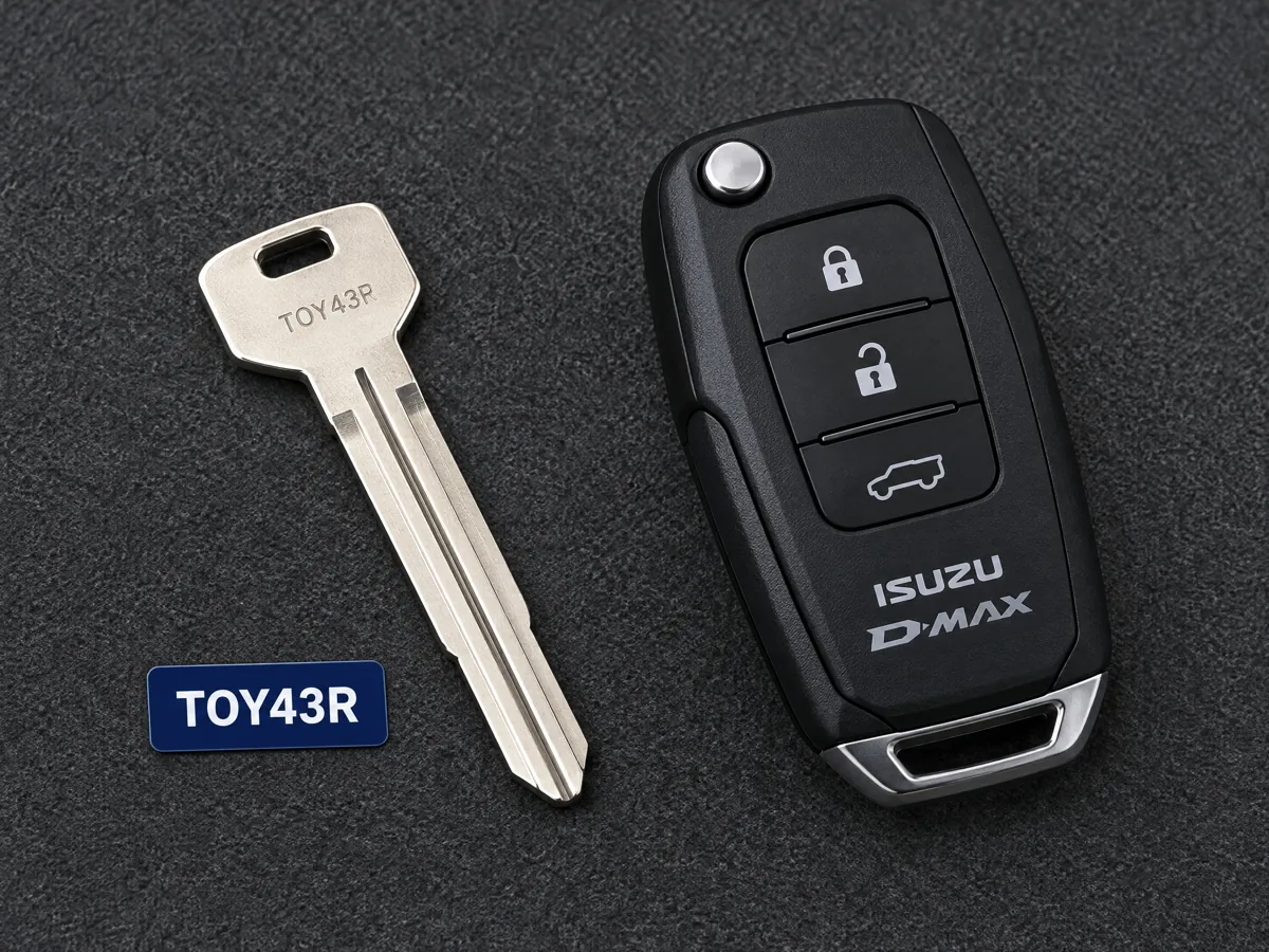 TOY43R key blank and Isuzu D-Max remote key