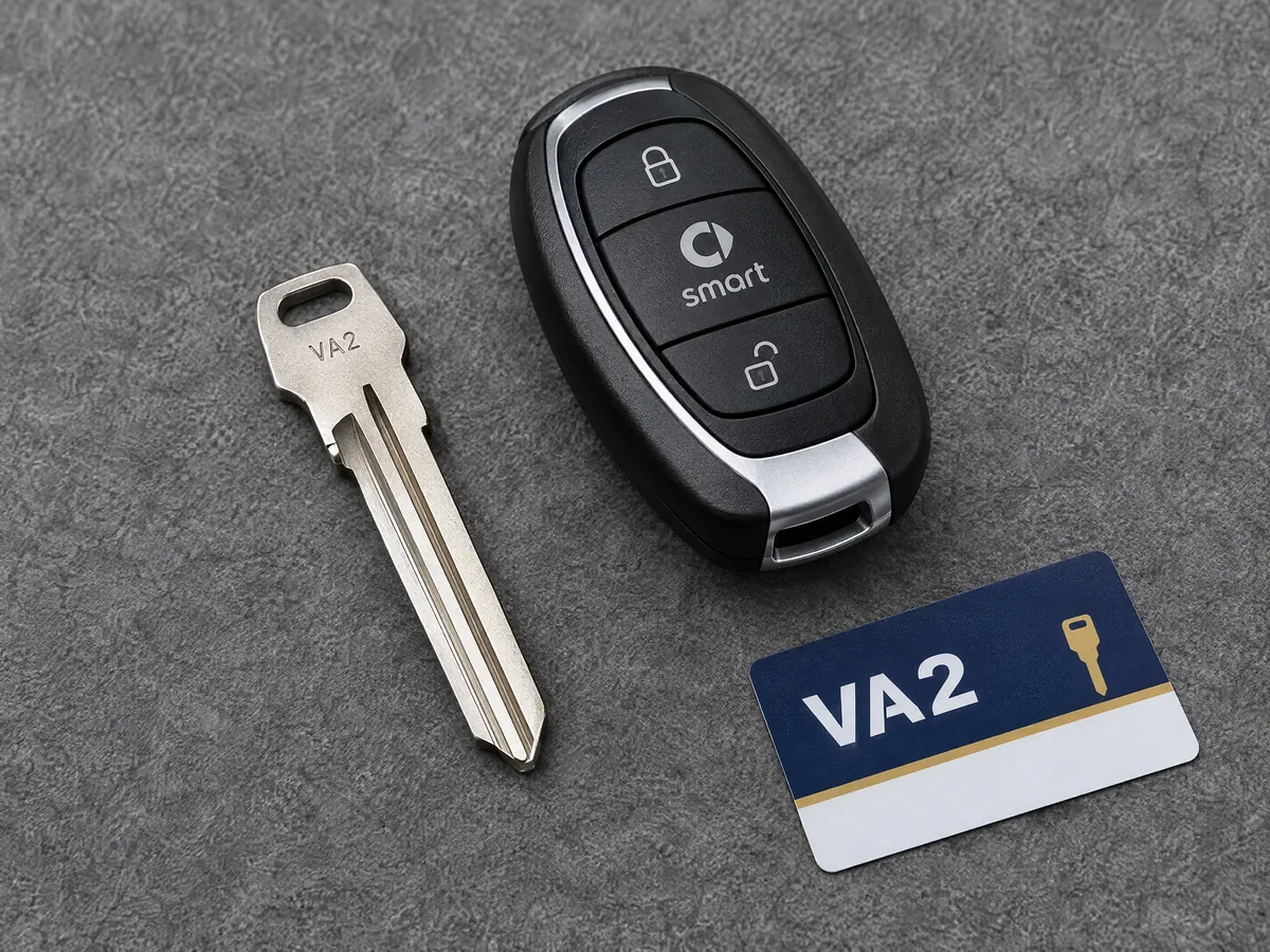 VA2 key blank and Smart ForTwo remote key
