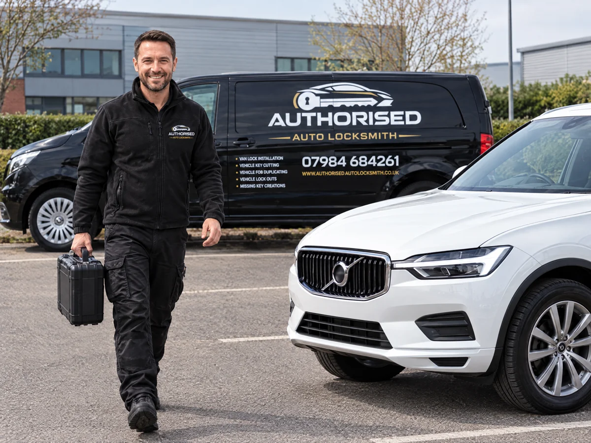 Volvo auto locksmith service at a customer workplace in Essex